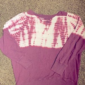 Purple and white tie dye long sleeved shirt